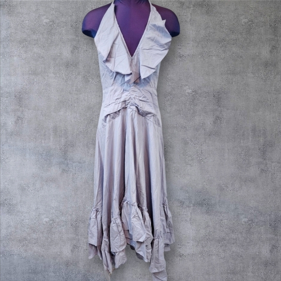 NWOT Free People‎ Clara Asymmetric Lilac Ruffle Midi Dress Size Small Women's - Picture 1 of 15